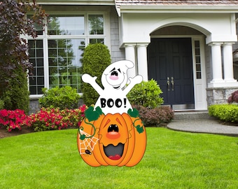 Large Yard Boo... Ghost and Pumpkin - Halloween Wooden Cutout Pattern Download Pdf File