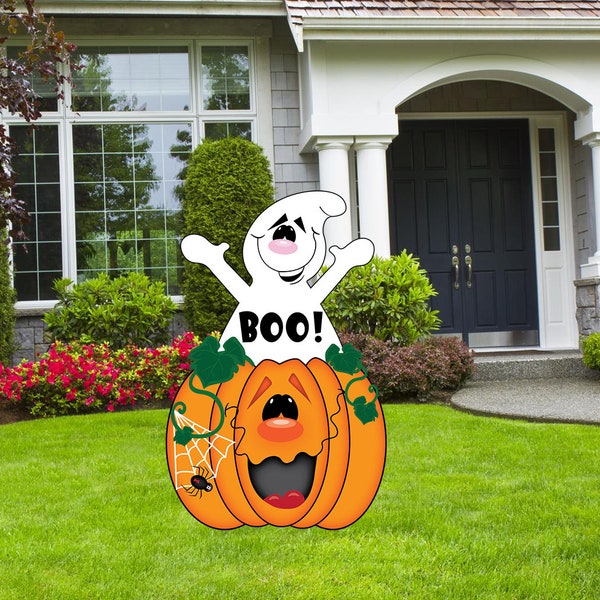 Large Yard Boo... Ghost and Pumpkin - Halloween Wooden Cutout Pattern Download Pdf File
