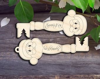 Santa's Key Christmas Ornament - Laser cut patterns