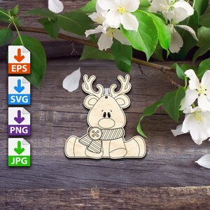 Reindeer Christmas Ornament - Laser cut patterns