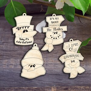 I Love Snowman Set of 4 Snowmen - Laser cut patterns