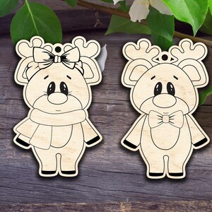 Girl and Boy Reindeer Ornaments - Laser cut patterns