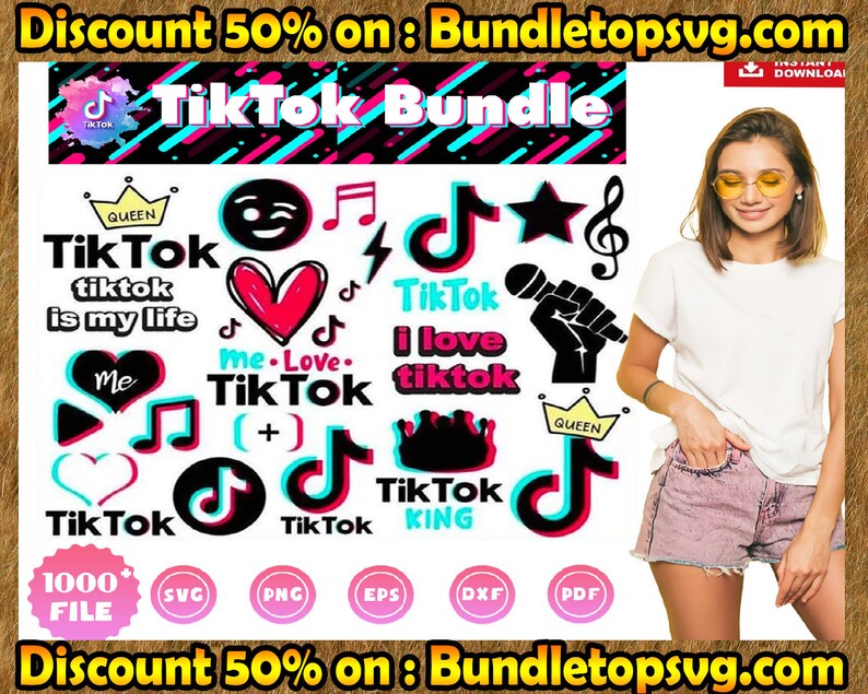 Tik Tok Logo Svg Bundle File For Cricut For Silhouette Cut Etsy
