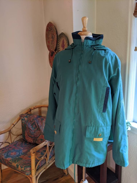 Vintage 1990's men's teal jacket coat L