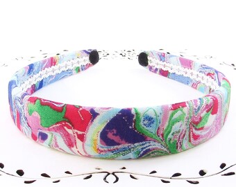 Silver Headband Mini Stitched Fabric 6mm Grey