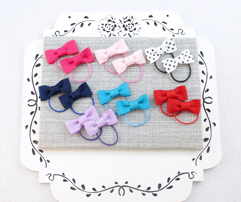 Toddler Hair Ties 14 Small Bow Ties Pigtail Hair Ties Etsy