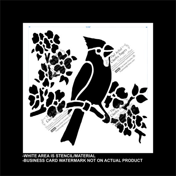 Cardinal Bird Reusable Flexible Plastic Stencil