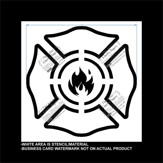 Durable &amp; Reusable Mylar Stencils American Flag Firefighter Stencil