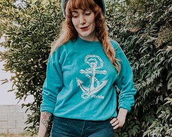 Vintage Nautical Anchor Florida Pull Over Sweatshirt