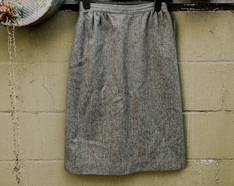 Vintage Gray Wool A-Line Skirt