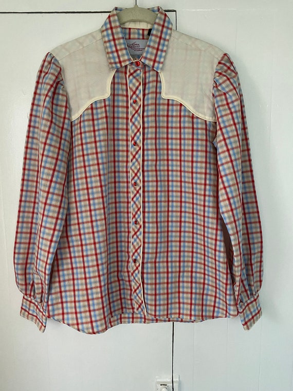 Vintage Kenny Rogers Plaid Western Shirt - image 4