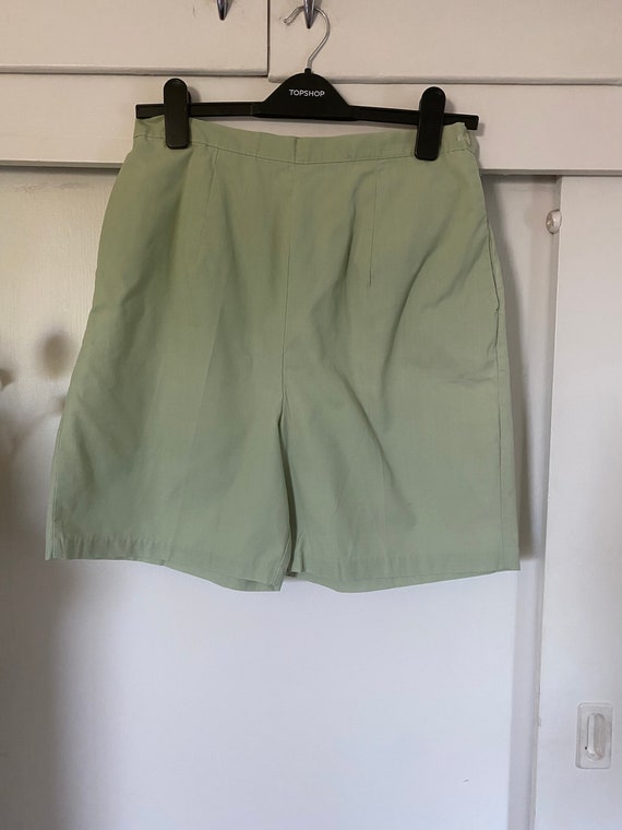 1960's Vintage High Waisted Mint Green Shorts - Gem