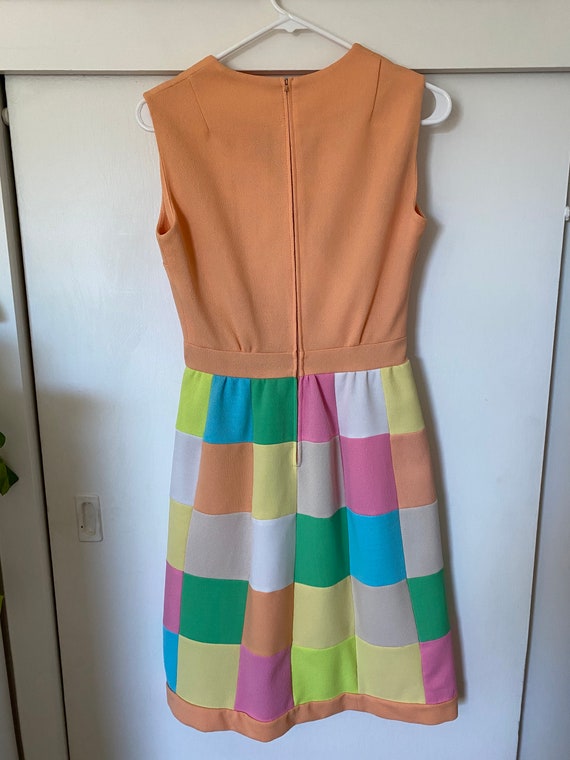 1970's Vintage Pastel Quilted Patchwork Dress - image 6