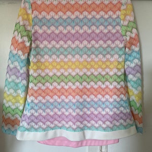 1970's Vintage Pastel Zigzag Knit Sweater Shirt Set image 5
