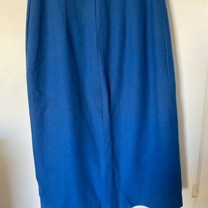 Vintage Royal Blue Wool Pencil Skirt image 6
