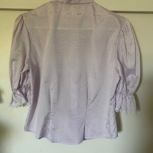 1970's Vintage Edwardian Puff Sleeve Cropped Blouse image 5