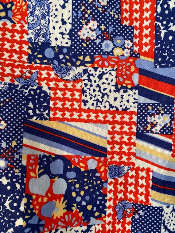 1970's Vintage Dagger Collar Patchwork Zip Front … - image 4