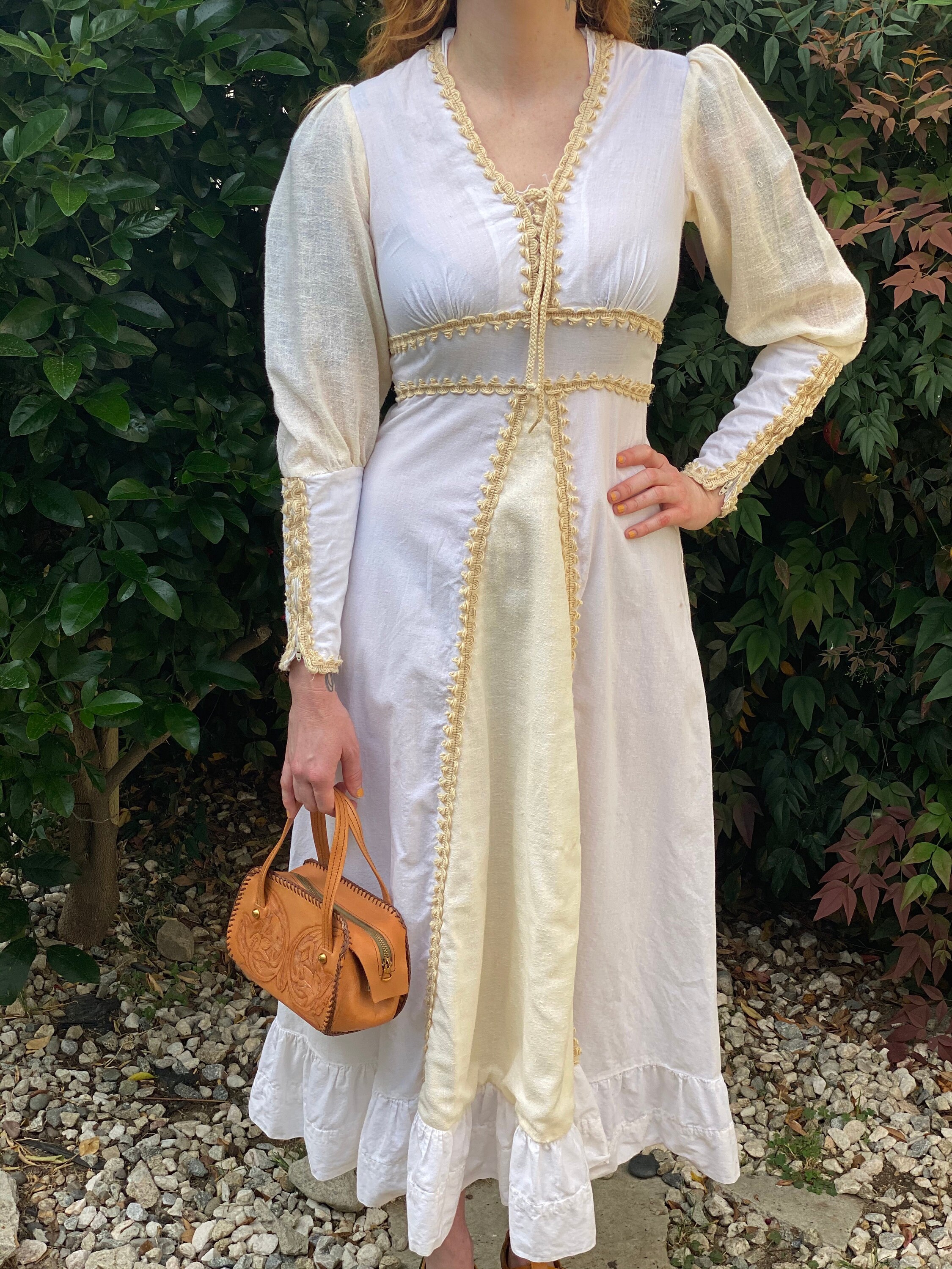 1970's Vintage White & Cream Gunne Sax Style Maxi Dress - Etsy