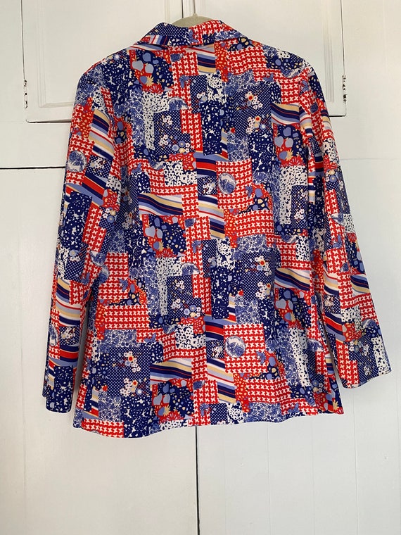 1970's Vintage Dagger Collar Patchwork Zip Front … - image 5