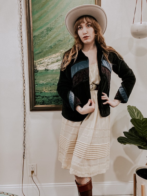 Vintage Quilted Velvet Patchwork Jacket