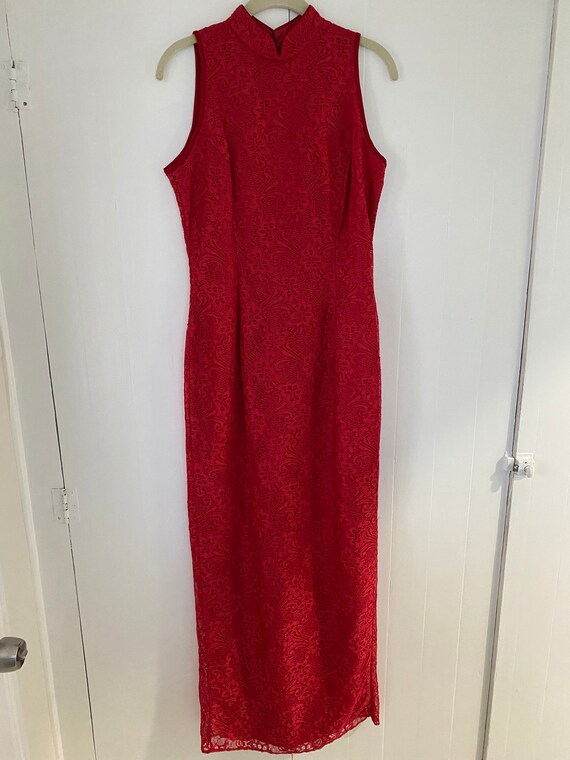 Vintage Gunne Sax Red Lace Dress - image 4