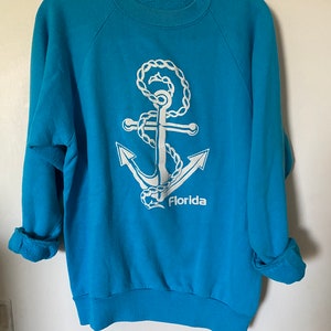 Vintage Nautical Anchor Florida Pull Over Sweatshirt image 3