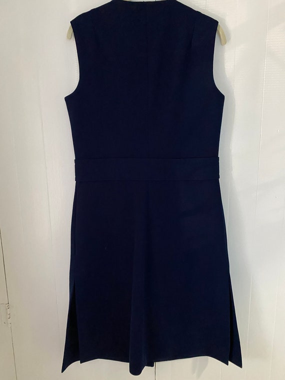 1960's Vintage Navy Blue Button Front Dress - image 6