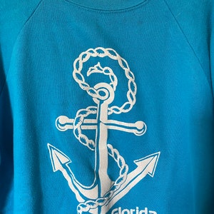 Vintage Nautical Anchor Florida Pull Over Sweatshirt image 4