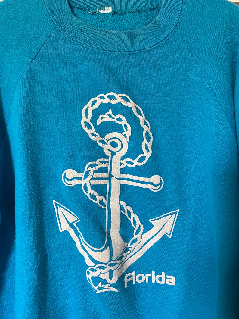 Vintage Nautical Anchor Florida Pull Over Sweatshirt image 4