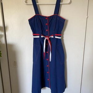 1970's Vintage Act I Red, White & Blue Denim Dress image 2