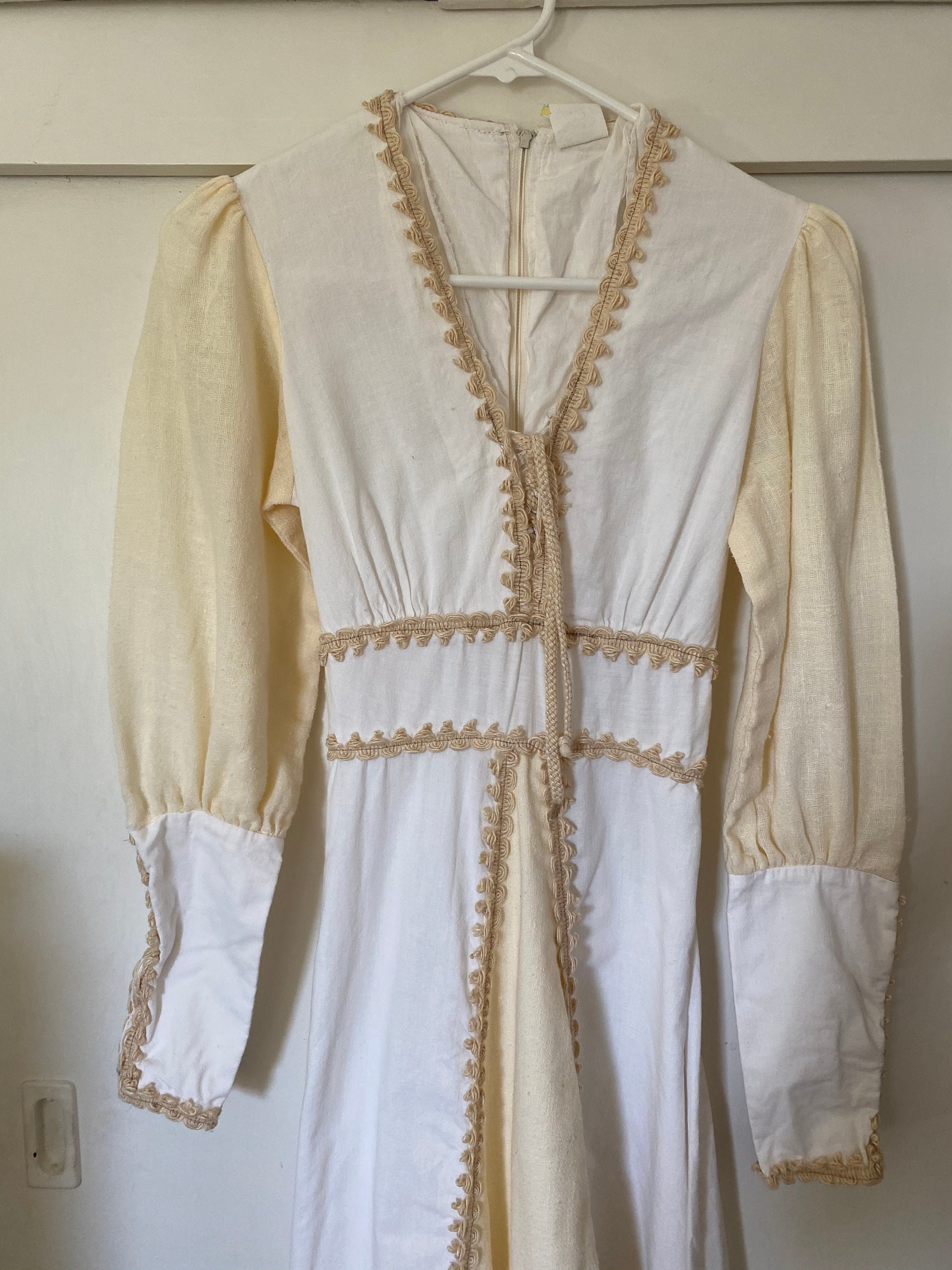 1970's Vintage White & Cream Gunne Sax Style Maxi Dress - Etsy