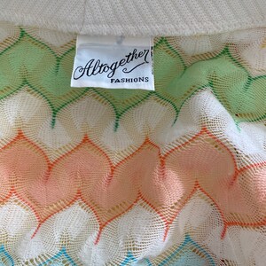 1970's Vintage Pastel Zigzag Knit Sweater Shirt Set image 7