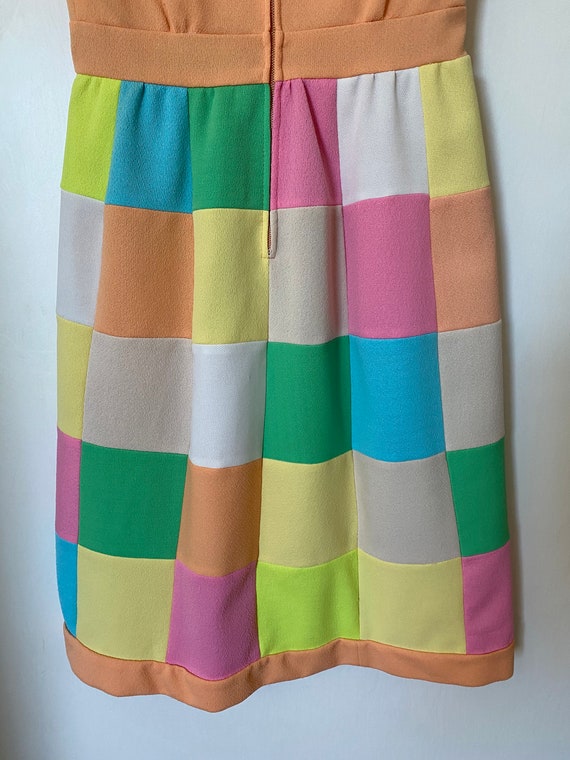 1970's Vintage Pastel Quilted Patchwork Dress - image 7