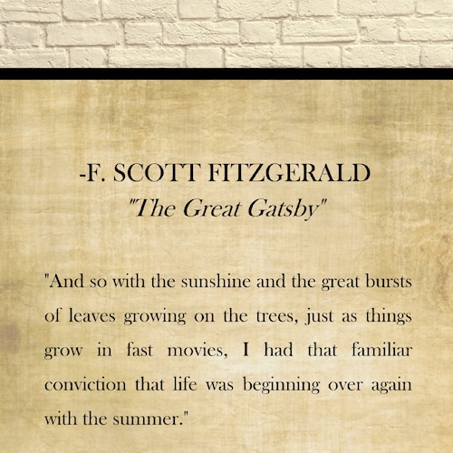 F Scott Fitzgerald Quote Wall Art Great Gatsby Poster - Etsy