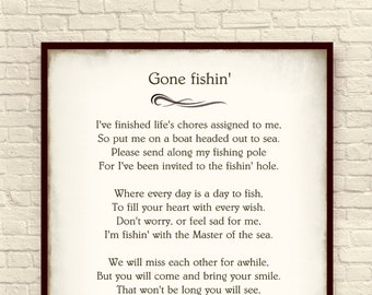 Download Gone Fishing Poem Etsy