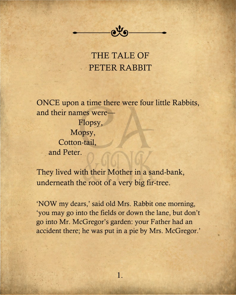 Peter Rabbit Beatrix Potter Book Page Wall Art Vintage Book - Etsy