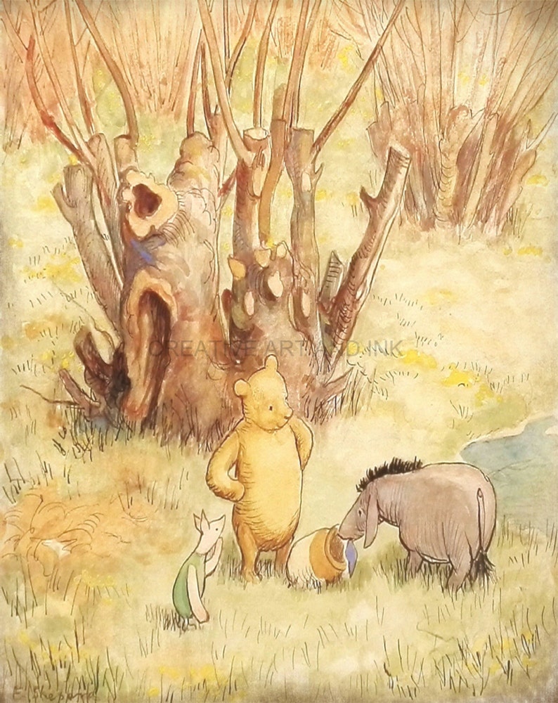 Classic Winnie the Pooh Pooh Wall Art Pooh Art Prints Girls Etsy