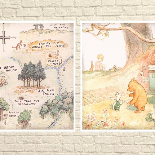 Classic Winnie the Pooh Wall Art Winnie the Pooh Art Print Etsy