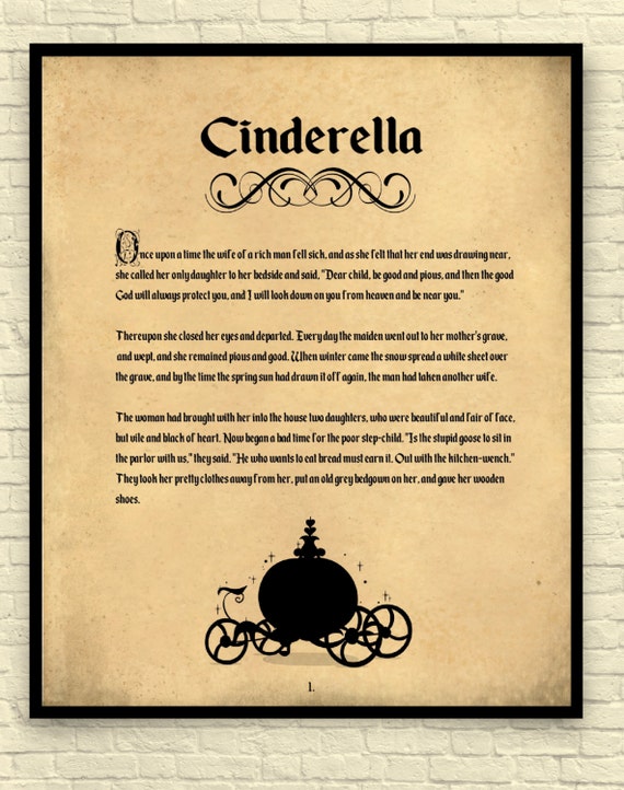 Cinderella Aschenputtel Cinderella Kunstdruck Wand Buch Etsy