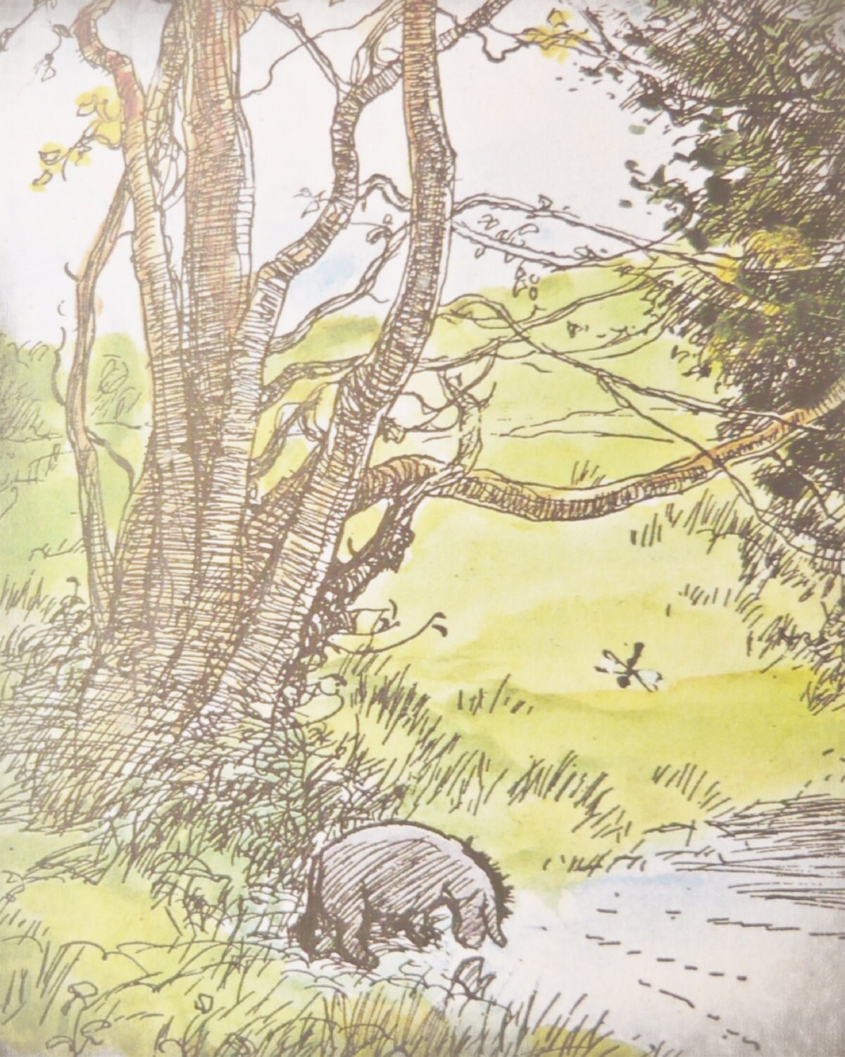 Classic Winnie The Pooh Wall Art Art Print Set 100 Acre Etsy