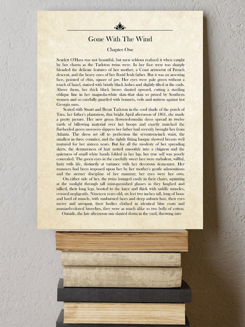 Beauty In A Click Chapter 1 Book Page Print Gone With The Wind Chapter One Margaret | Etsy