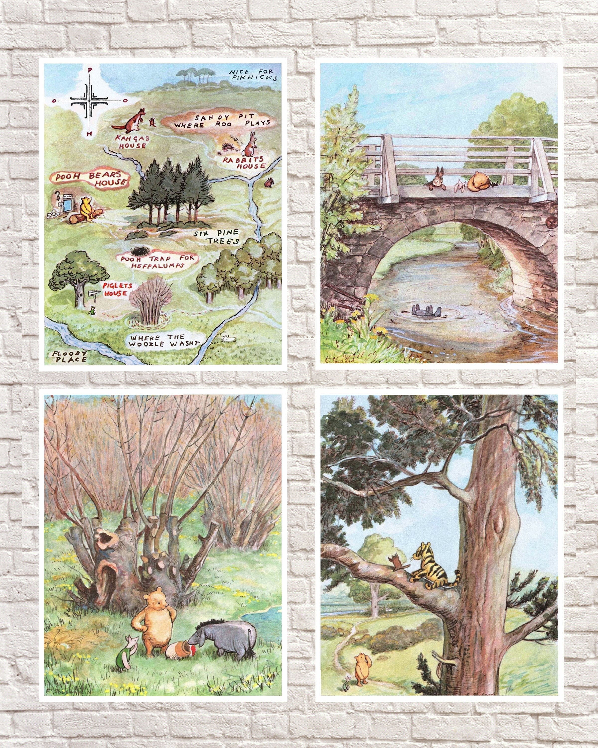 Classic Winnie The Pooh Wall Art Winnie the Pooh Art Print | Etsy