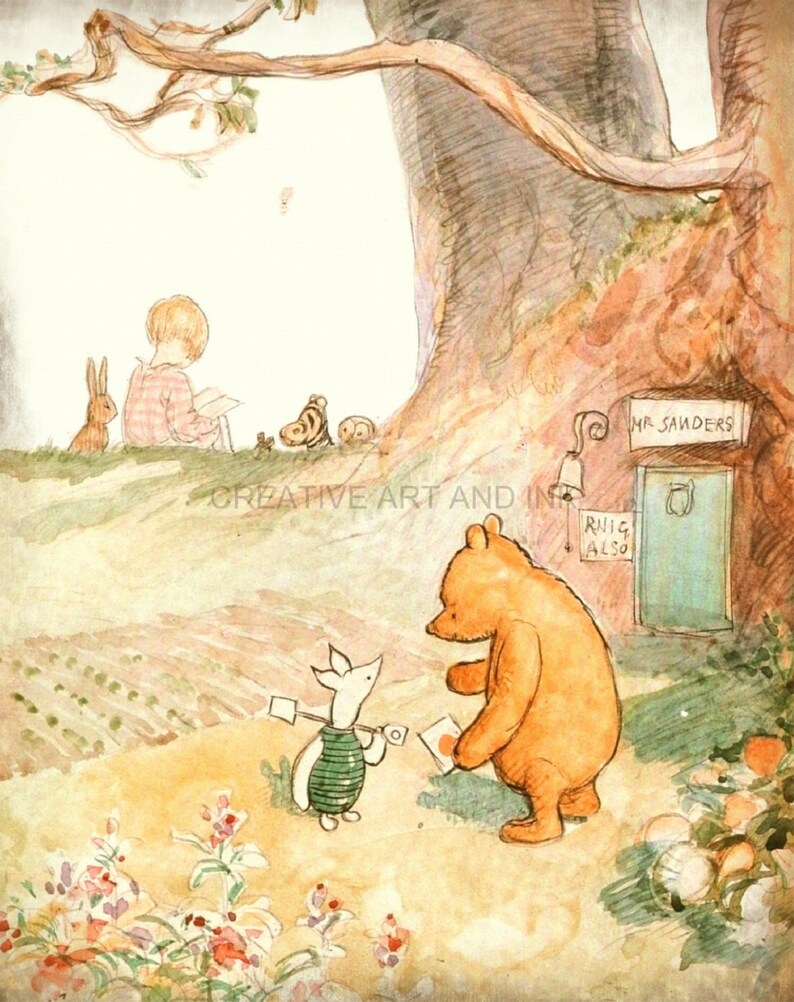 Classic Winnie the Pooh Pooh Wall Art Pooh Art Prints Girls Etsy