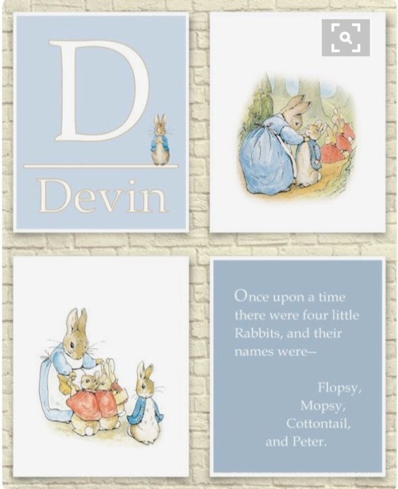 PETER RABBIT Wall Art Peter Rabbit Prints Boys Nursery Etsy
