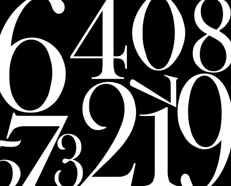 Digital Art Print Wall Art Numbers Wall Art Numbers Wall Etsy