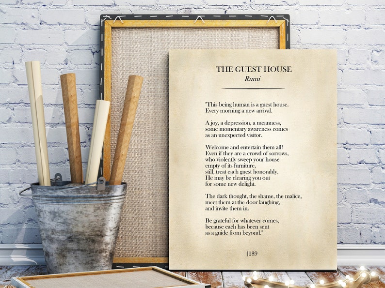 The Guest House Poem Classic Poem Art Print Poetry Wall Art | Etsy