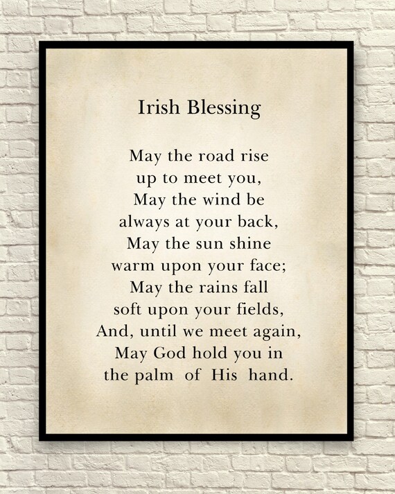 Irish Blessing Gaelic Blessing Apache Blessing Poem Custom Etsy