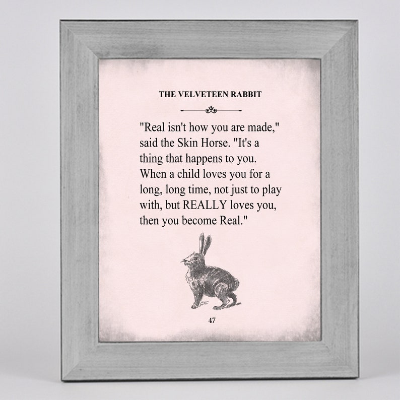 velveteen rabbit art print velveteen rabbit wall art margery etsy