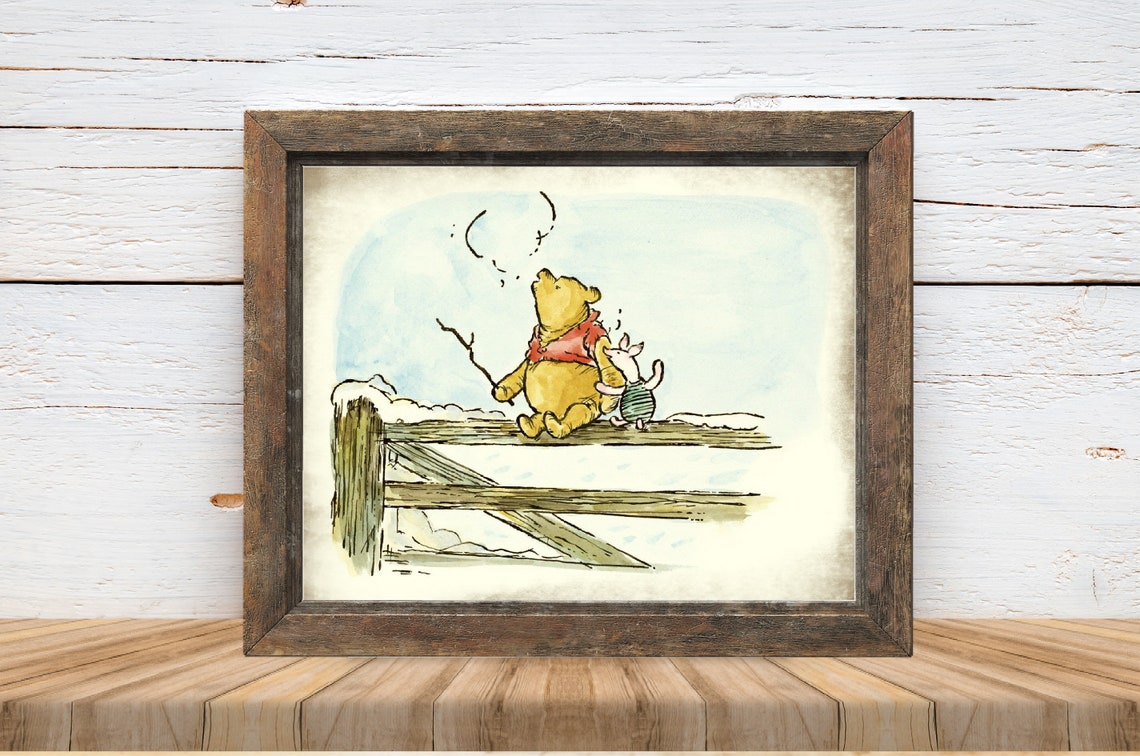 Classic Pooh Pooh Wall Art Winnie the Pooh Art Print Pooh Etsy