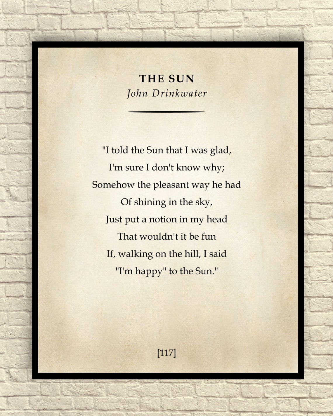 Custom Poem Wall Art Custom Poem Art Print the Sun Poem Etsy